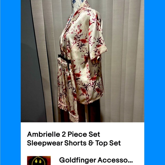 Ambrielle 2 Piece Set Sleepwear Shorts & Top Set Size M - Picture 1 of 3